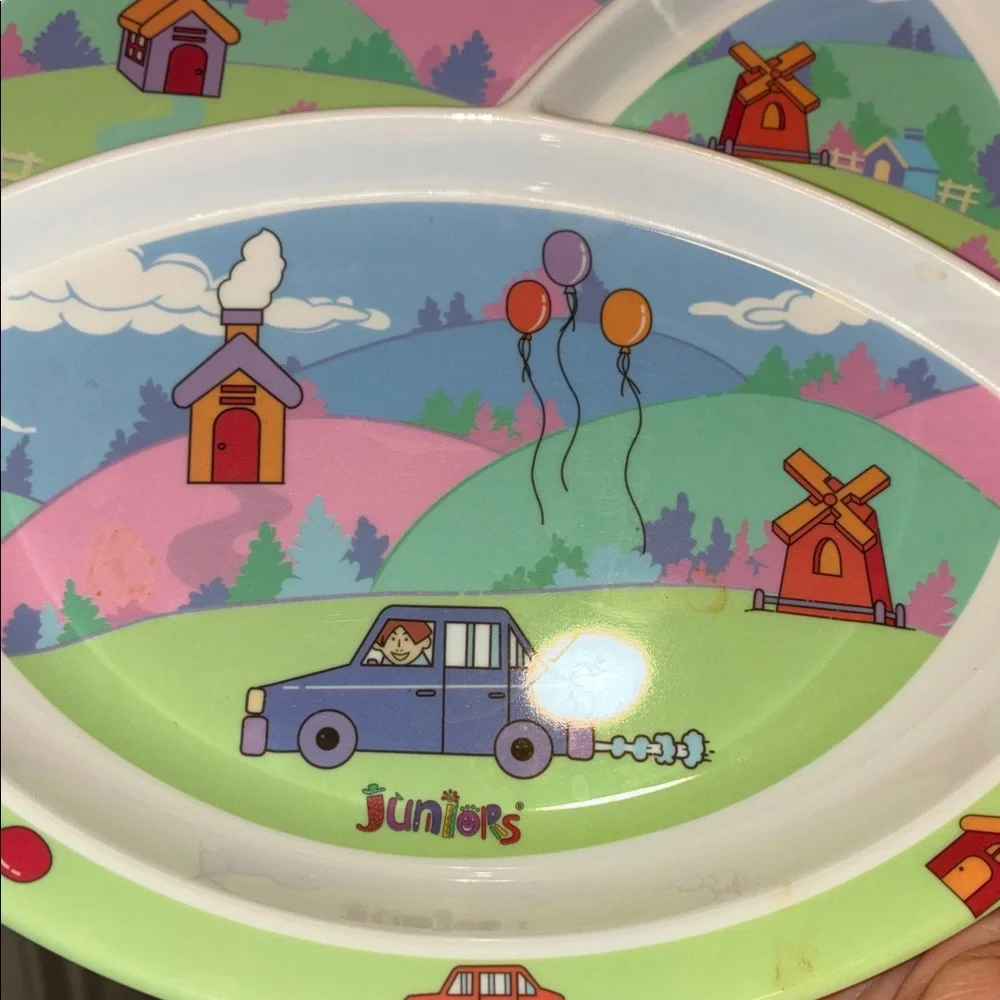 NEW VINTAGE I.B.S. Design HAPPY JUNIOR MELAMINE BABY TODDLER PLATE Kids Divided